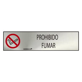 Normaluz Panneau informatif « Interdiction de fumer », Acier inox adhésif 5x20cm