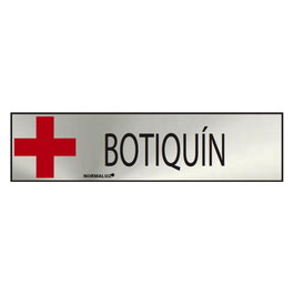 Normaluz Panneau informatif « botiquin » en acier inoxydable 5x20cm