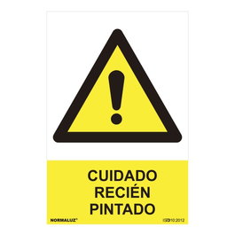 Normaluz Panneau de danger attention peinture fraîche 30x40cm PVC jaune et noir