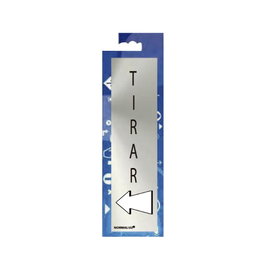 Normaluz Panneau informatif Tirar vertical en acier inoxydable adhésif 5x20cm