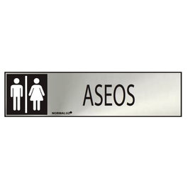 Normaluz Panneau informatif mixte toilettes en acier inoxydable 5x20cm