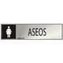 Normaluz Panneau informatif toilettes femmes inox adhésif 5x20cm