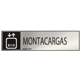 Normaluz Cartel informatif montacargas inox adhésif 5x20cm