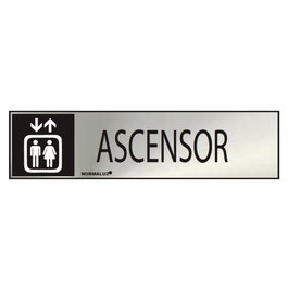 Normaluz Cartel informatif ascensor inox adhesivo 5x20cm