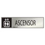 Normaluz Panneau informatif ascenseur inox adhésif 5x20cm