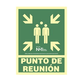 Normaluz Panneau d'évacuation « point de réunion » classe B 22,4x30cm