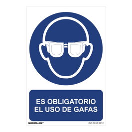 Normaluz Panneau d'obligation du port de lunettes de protection 30x40cm en PVC