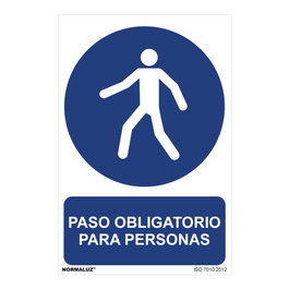 Normaluz Panneau de signalisation passage obligatoire pour les personnes 30x40cm