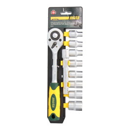 Mota Herramientas Ek631 Jeu de 10 douilles Torx femelle 1/2", E10 à E24, avec cliquet et rallonge