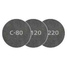 Wolfcraft Lot de 5 tissus de ponçage en filet 125 mm, grains 80/120/220