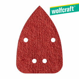 Wolfcraft Feuilles de ponçage adhésives en corindon perforées, grain 240, 96 x 136 mm, 10 pièces