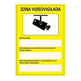 Normaluz Panneau de signalisation zone de vidéosurveillance en catalan, 21 x 30 cm