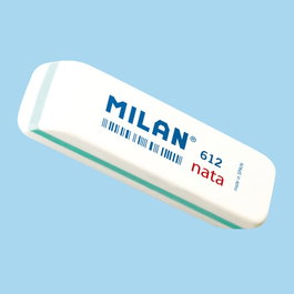 Milan Gomme à effacer Nata 612, blister de 2 unités, blanc, 7,8 x 2,3 x 1,2 cm