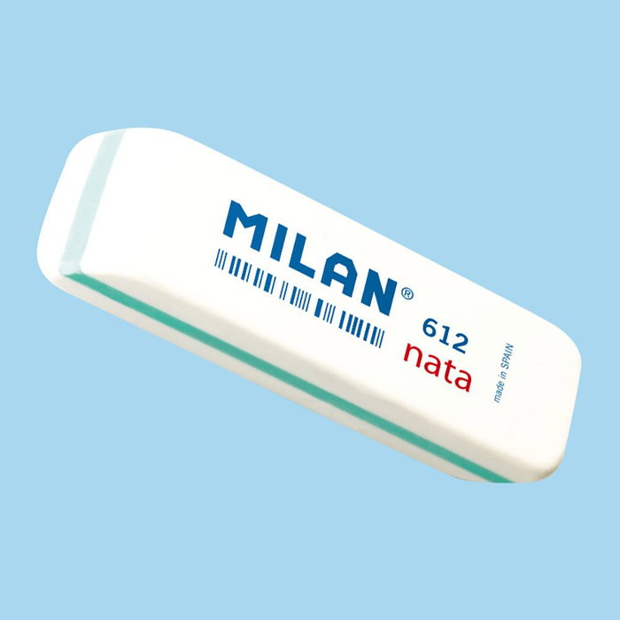 Milan Gomme à effacer Nata 612, blister de 2 unités, blanc, 7,8 x 2,3 x 1,2 cm Milan Gomme à effacer Nata 612, blister de 2 unités, blanc, 7,8 x 2,3 x 1,2 cm