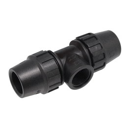 Aqua Control Raccord en T fileté femelle 3/4 pouce pour irrigation enterrée 25 mm x 3/4" noir