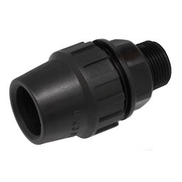 Aqua Control Raccord terminal mâle 1/2 pouce 20 mm x 1/2" pour irrigation enterrée, polyéthylène noir, anti-UV