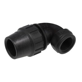 Aqua Control Codo rosca hembra 3/4" Noir Raccord irrigation enterré Polypropylène anti-UV 25mm x 3/4"