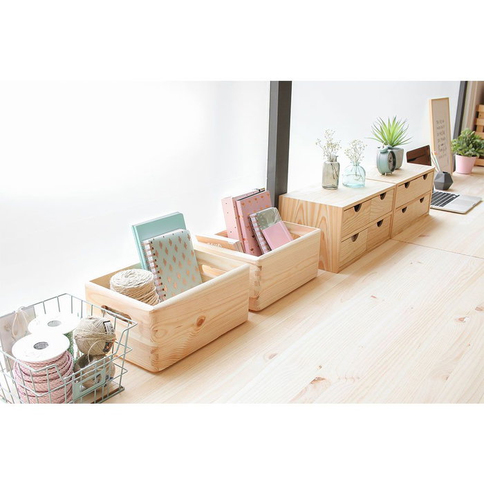 Astigarraga Caisse en pin massif 40 x 30 x 14 cm