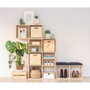 Astigarraga Estanterie modulaire 3 cubes Dinamic en pin massif bois clair 107 x 36,2 x 34 cm