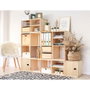Astigarraga Estanterie modulaire 3 cubes Dinamic en pin massif bois clair 107 x 36,2 x 34 cm