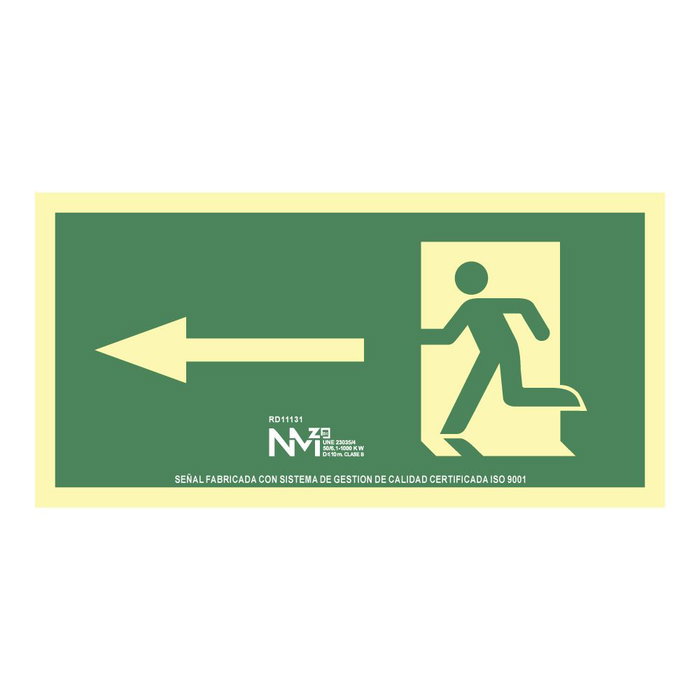 Panneau Normaluz Evacuación flecha izquierda PVC 32 x 16 cm Panneau Normaluz Evacuación flecha izquierda PVC 32 x 16 cm
