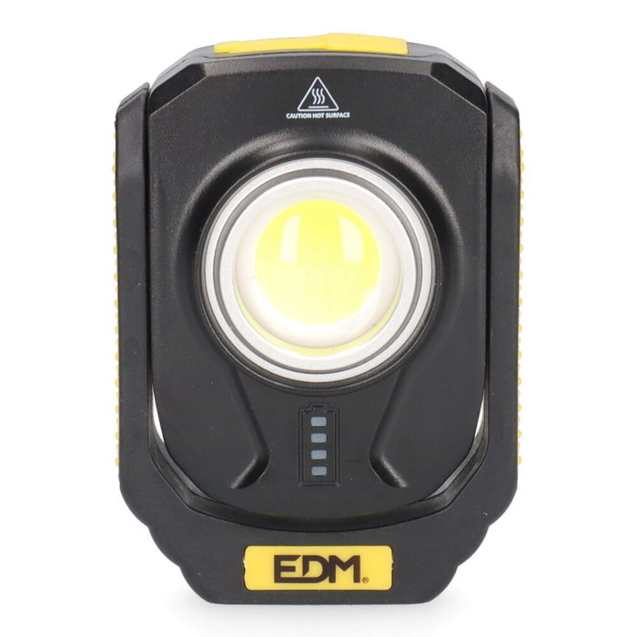EDM Lampe torche LED compacte Titan Work 10W 900lm Rechargeable USB 3 intensités Autonomie 6,5h Antichoc IP44 Aimant Clip Crochet