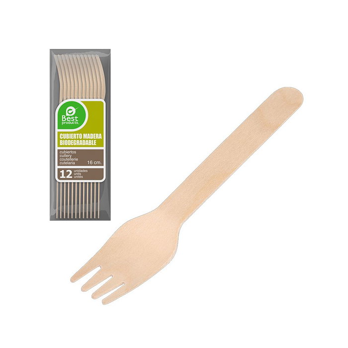 Best Products Fourchette en bois 16 cm, 12 pièces Best Products Fourchette en bois 16 cm, 12 pièces