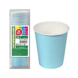 Best Products Gobelets en carton bleu clair 200 cc, 24 pièces