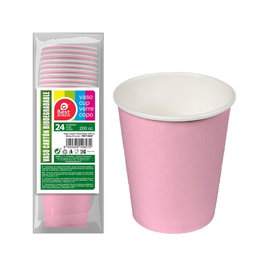 Best Products Vasos de cartón rosas baby 200cc, 24 uds