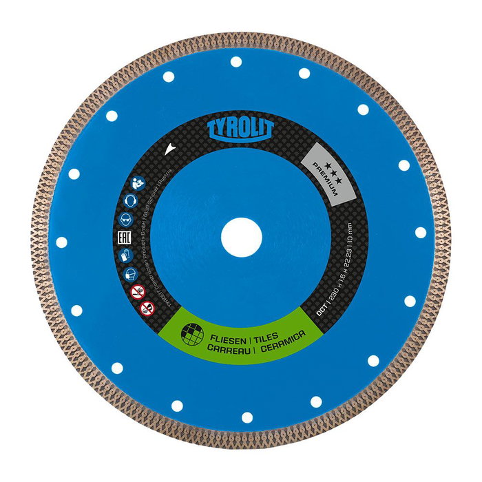 Tyrolit 639560 Disque diamanté continu Ø125 x 1,2 x 22,23 mm pour carreaux céramique et grès Tyrolit 639560 Disque diamanté continu Ø125 x 1,2 x 22,23 mm pour carreaux céramique et grès