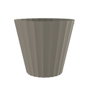 Plastiken Pot de fleur doric taupe Ø22 x 20 cm en polypropylène résistant extérieur
