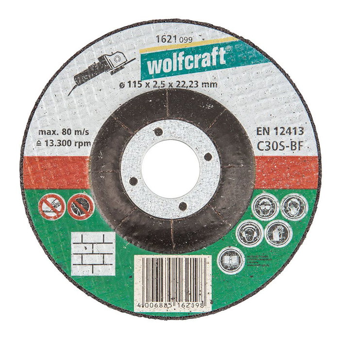 Wolfcraft Disque de coupe bombé pour pierre Ø 115 x 2,5 x 22,23 mm Wolfcraft Disque de coupe bombé pour pierre Ø 115 x 2,5 x 22,23 mm