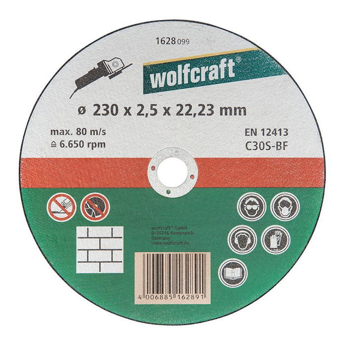 Wolfcraft Disque de coupe pour pierre Ø230 x 2,5 x 22,23 mm Wolfcraft Disque de coupe pour pierre Ø230 x 2,5 x 22,23 mm