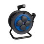 Solera Enrouleur de câble 25 m H05VV-F 3G1,5 mm² 4 prises bipolaires avec protection thermique IP54 Noir/Azul