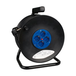 Solera Enrouleur de câbles 25 m avec 4 prises bipolaires Noir/bleu