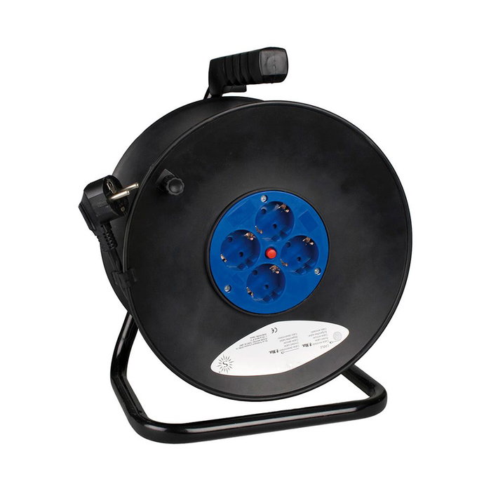 Solera Enrouleur de câble 50 m 3G1,5 mm² 4 prises bipolaires avec terre et thermique Solera Enrouleur de câble 50 m 3G1,5 mm² 4 prises bipolaires avec terre et thermique