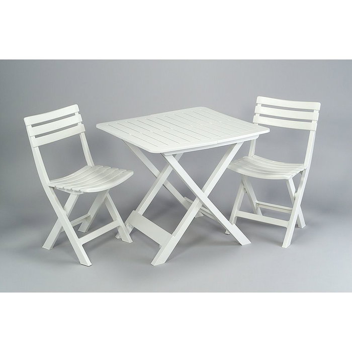 Ipae Progarden Set de Jardin Table et Deux Chaises Pliantes Blanc Polipropilene 80x72x70 cm Ipae Progarden Set de Jardin Table et Deux Chaises Pliantes Blanc Polipropilene 80x72x70 cm