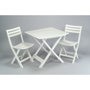 Ipae Progarden Set de Jardin Table et Deux Chaises Pliantes Blanc Polipropilene 80x72x70 cm