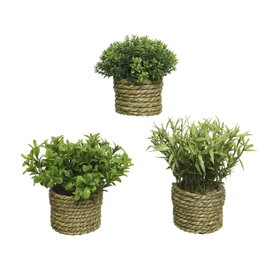 Everlands Maceta de plante verte en jute, Ø 16 x 13 cm