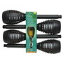 Lumineo Lot de 4 piquets solaires effet flamme Ø7,5 x 27cm, 12 LED, noir, avec interrupteur, batterie Ni-MH incluse