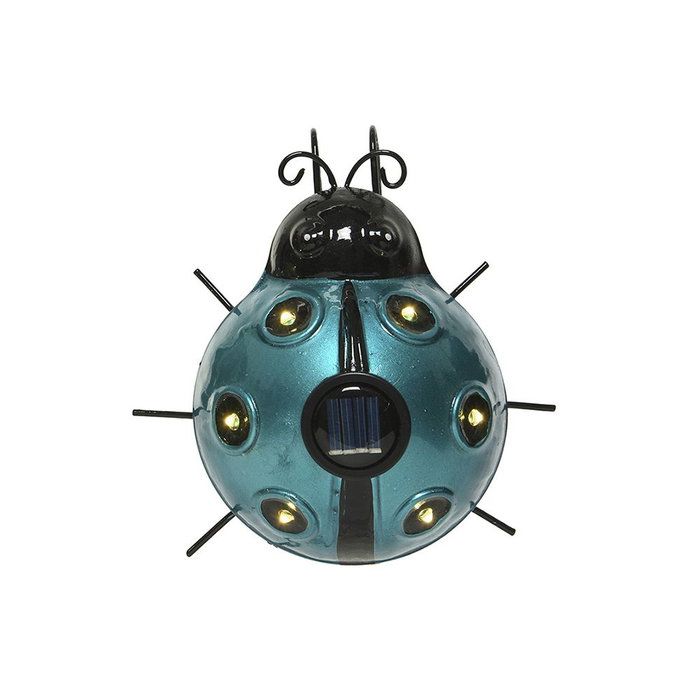 Lumineo Figure Solaire Métallique Coccinelle Modèles Variés 14,5 x 13 x 5 cm 6 LED 6h Autonomie