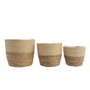 KSD Lot de 3 paniers en jute nature Ø20,5 x 16,5 cm