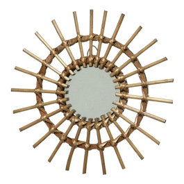 Decoris Miroir en osier forme soleil Ø40 x 2,5 cm modèles variés