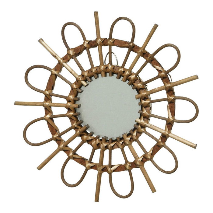 Decoris Miroir en osier forme soleil Ø40 x 2,5 cm modèles variés