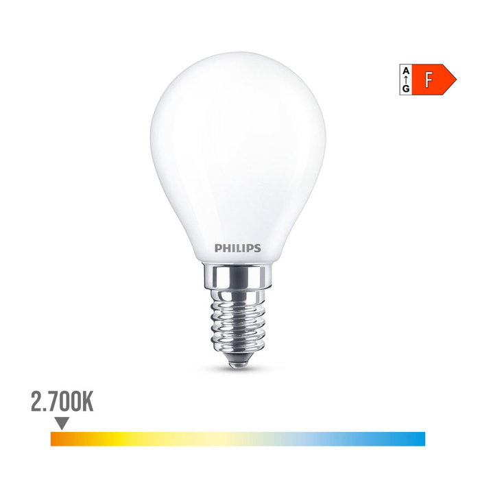 Lampe LED Philips F 40 W 4,3 W E14 470 lm 4,5 x 8,2 cm (2700 K) Lampe LED Philips F 40 W 4,3 W E14 470 lm 4,5 x 8,2 cm (2700 K)