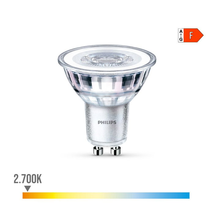 Philips Ampoule LED GU10 Blanc chaud 4,6W (Équivalent 50W) 2700K