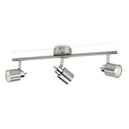 Philips Meranti GU10 Réglette 3 éléments métal chromé mat h.10 x l.49 x P.15,5 cm sans ampoule