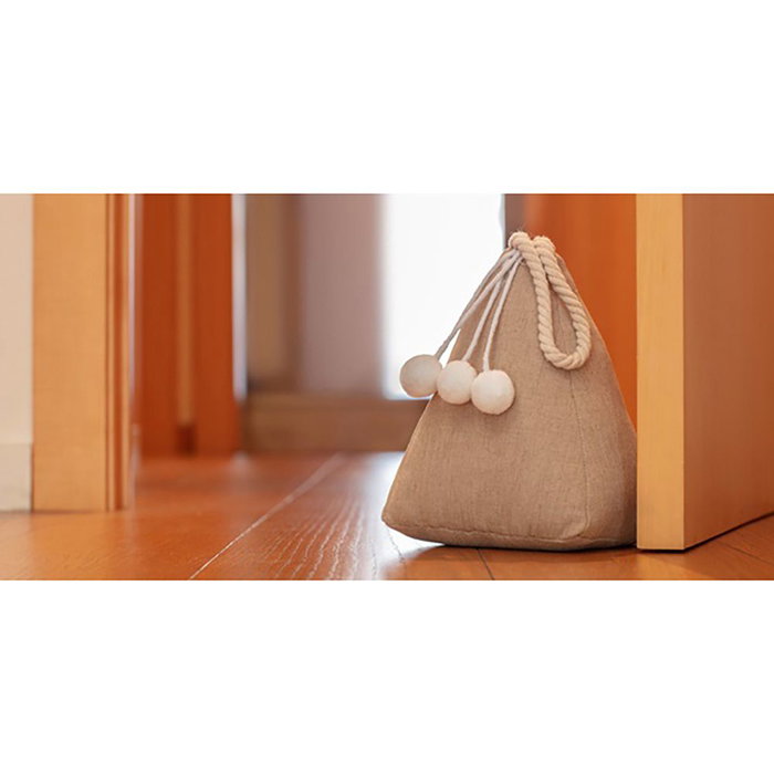 Inofix Tope de porte textile décoratif modèle saco beige 18 x 13 x 14 cm