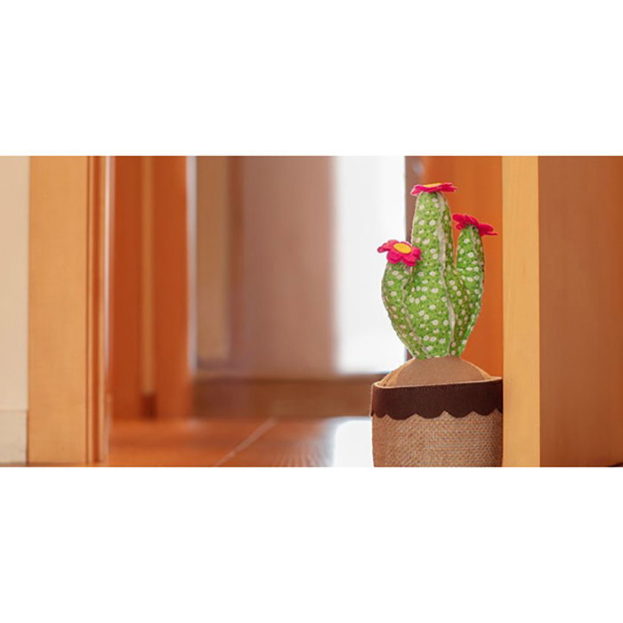 Inofix Cáctus Tope de porte textile décoratif en polyester vert 25 x 15 x 15 cm
