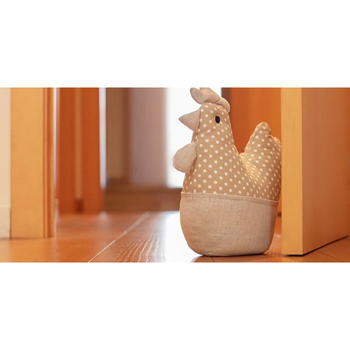 Inofix Tope de porte textile décoratif, modèle poule beige, 30 x 28 x 10 cm Inofix Tope de porte textile décoratif, modèle poule beige, 30 x 28 x 10 cm